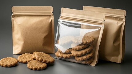 Delicious bag of cookies and treats with professional pet bakery branding mockup featuring gourmet offerings