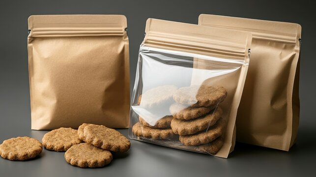 Delicious bag of cookies and treats with professional pet bakery branding mockup featuring gourmet offerings