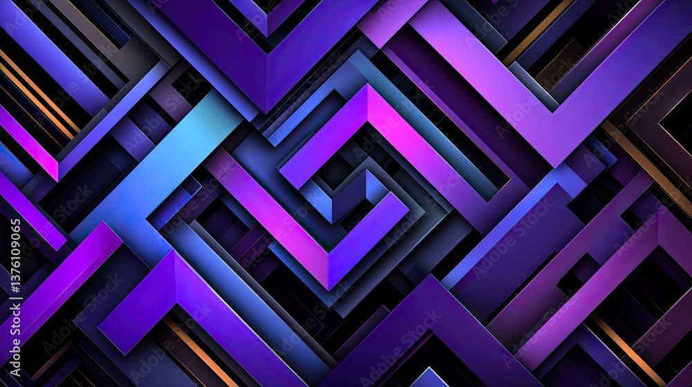 Aufkleber purple geometric background with diagonal lines and overlap layers, modern design