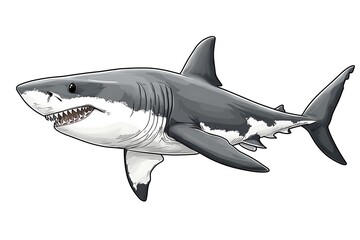 Obraz premium Great White Shark Ocean Predator.