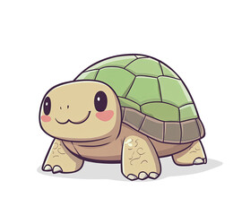 Cute turtle with happy smile makes everyone feel cheerful and delighted
