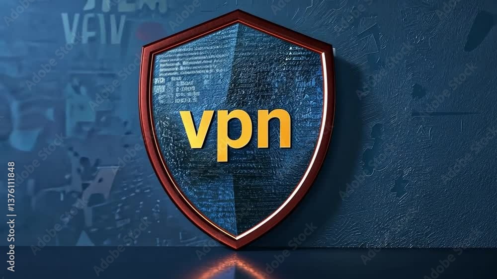 Poster enhancing online privacy and security with a virtual private network shield representation