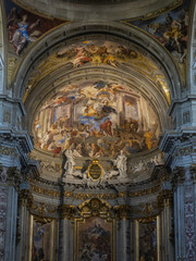 Interior of the Church of St. Ignatius of Loyola at Campus Martius, Chiesa di Sant`Ignazio, old...