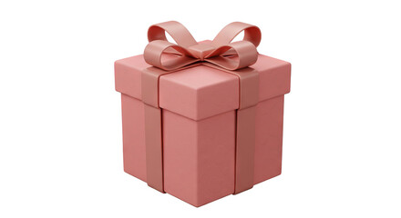 Fototapeta premium A pink gift box with a ribbon bow is presented