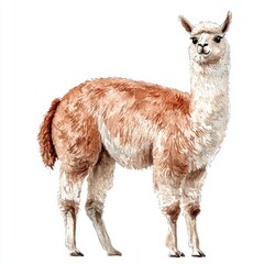 Fototapeta premium Detailed Illustration of a Lively and Charming Alpaca Animal