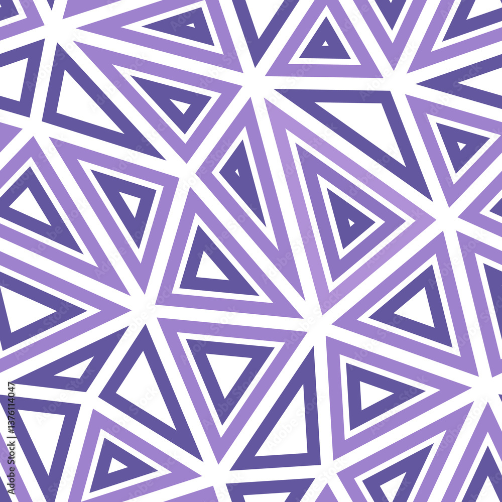 Poster pattern of triangle shapes. big triangle size. multiple repeated inner triangles. single color tone 