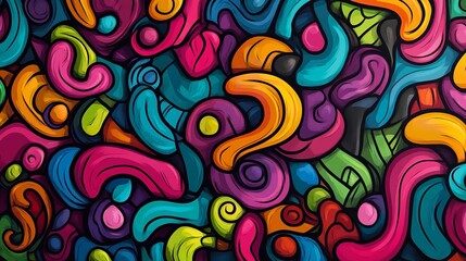 Fototapeta premium Colorful pattern doodle wallpaper and background