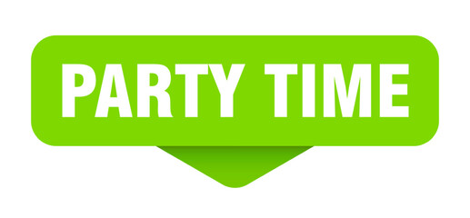 party time sticker. party time sign on transparent background