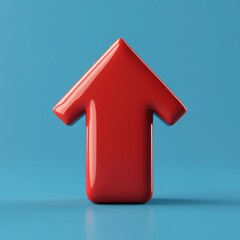 Red arrow pointing upwards against a blue background, symbolizing growth and progress in various contexts