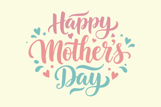Fototapeta Vector lettering poster for Mother's Day with beautiful inscriptions.