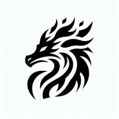 Obraz premium Tribal Dragon Head Logo Fierce and stylized design suitable for professional presentation