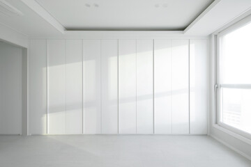 A neat room decorated with white furniture and white interior