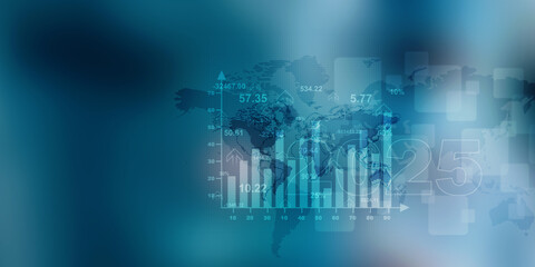 2d illustration Stock market online business concept. business Graph 