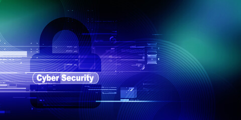 2d illustration abstract Cyber security


