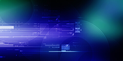 2d illustration Abstract futuristic electronic circuit technology background
