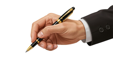 Isolated Hand with Pen