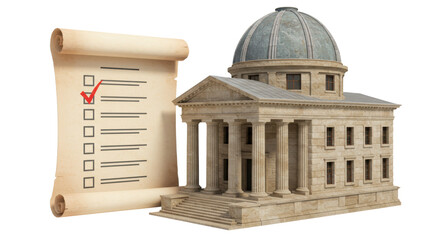 Isolated Building with Checklist