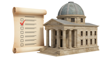 Isolated Building with Checklist