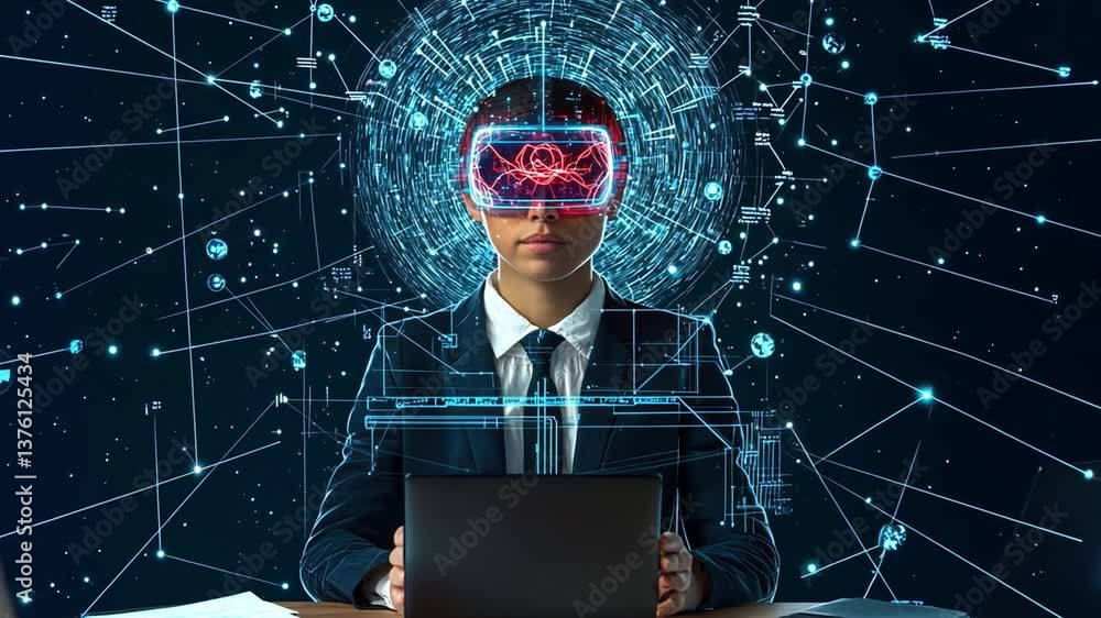 Poster exploring the future of neural implants through advanced ai and simulation technology