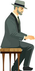 Man sitting, Pianist