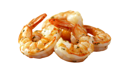 Hyper-Realistic Shrimp Isolate on Transparent Background, cutout, png