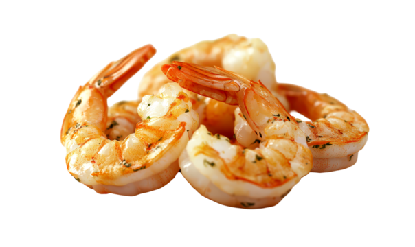 Hyper-Realistic Shrimp Isolate on Transparent Background, cutout, png