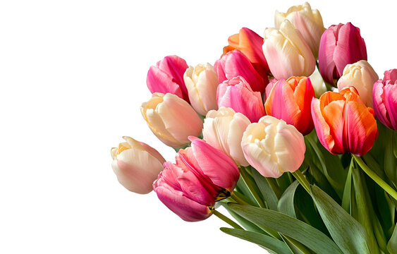 Fototapeta Fresh tulip bouquet presents delightful and vibrant spring beauty