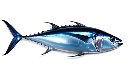 Fototapeta premium Bluefin tuna Thunnus saltwater fish isolated on white background