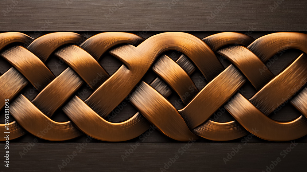 Poster bronze knot design featuring intricate craftsmanship and elegant patterns. textured surface highligh