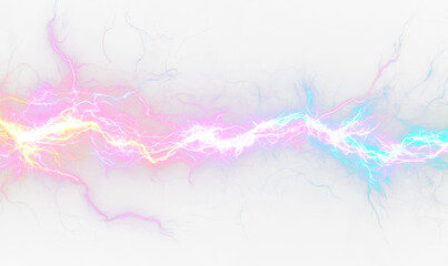 Obraz premium Vibrant Plasma Burst with High-Voltage Energy and Colorful Effects Isolate on Transparent Background, cutout, png