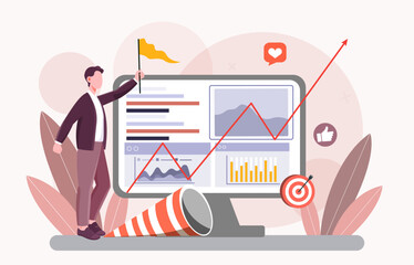 Business analytics success concept. Vector illustration