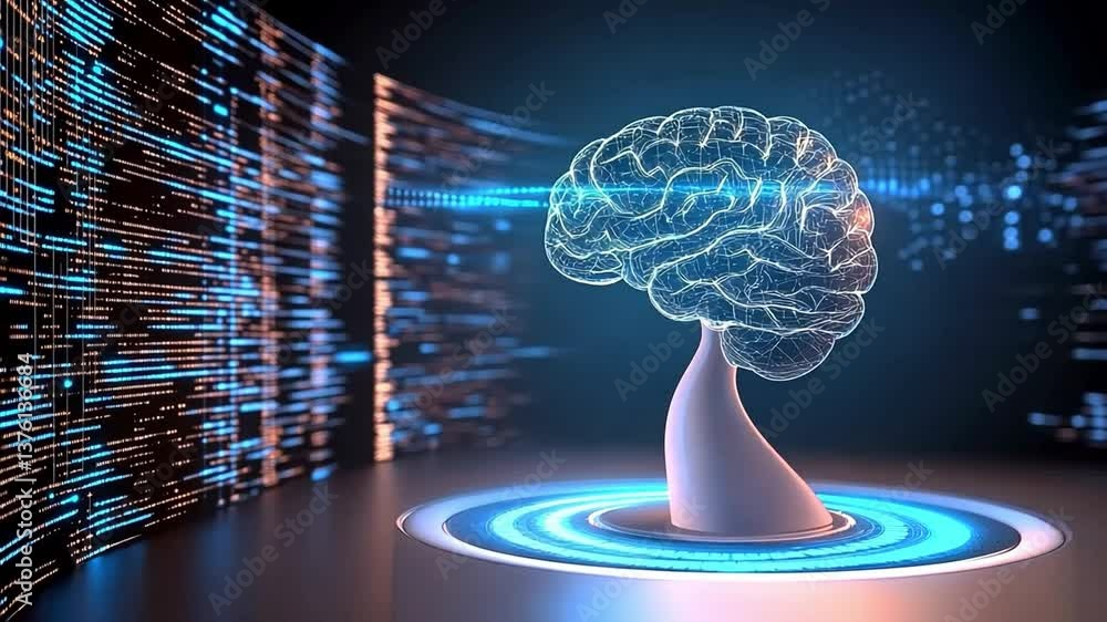 Aufkleber exploring futuristic neural implants in advanced healthcare environments