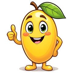 Bright and cheerful vector-style cute mango illustration, perfect for designs