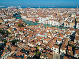 Aerial view of Venezia Old City and Grand Canal