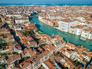 Obraz premium Aerial view of Venezia Old City and Grand Canal