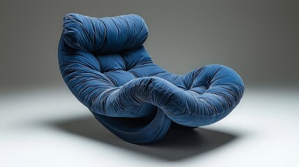 Blue Lounge Chair, Studio Shot