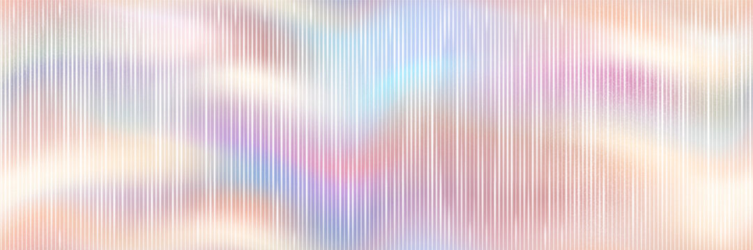 Seamless pearlescent ribbed acrylic or plexi glass bg. Pastel rainbow abstract gradient mesh pattern of corrugated glossy material. Polycarbonate panel blurry vector illustration