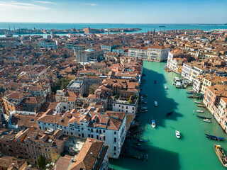 Obraz premium Aerial view of Venezia Old City and Grand Canal