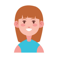 Cute Smiling Woman Avatar in Vector Style