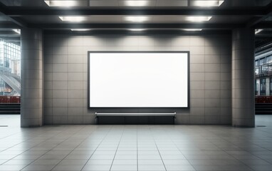 Blank digital signage screen in a public place, ideal for customization