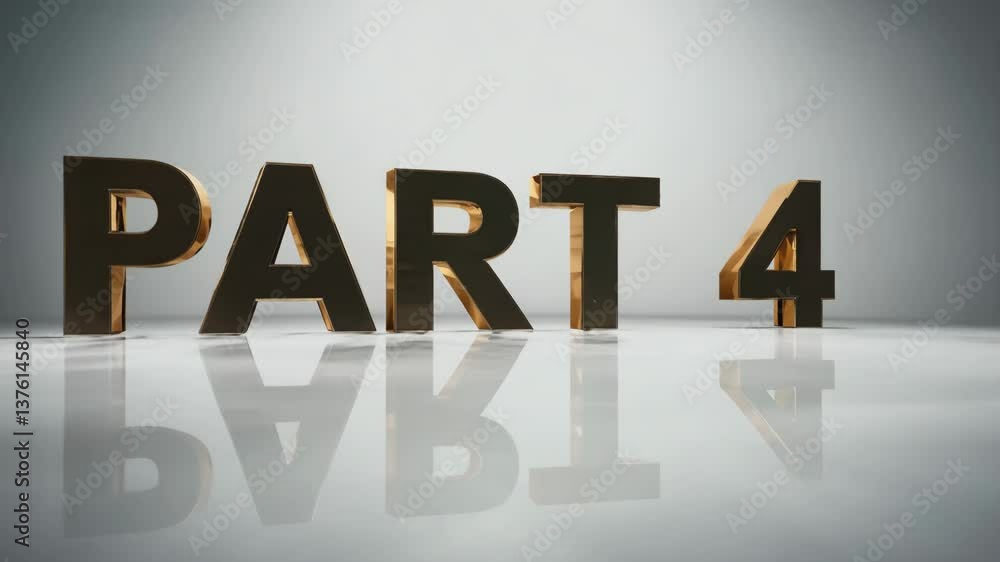 Poster part 4 is written in gold letters. the letters are outlined in black. the letters are large and bold