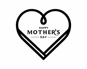 Happy Mother's Day lettering vector illustration. Elegant calligraphy. Vintage typography and charming holiday-themed symbols, perfect for greeting cards, banners, and creative designs.