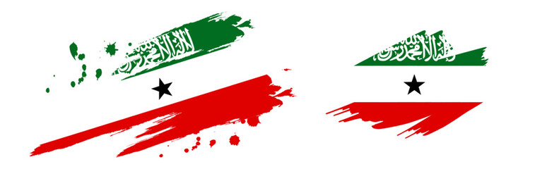Vector illustration of Somaliland flag in brush stroke effect on transparent background