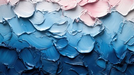 Obraz premium Abstract textured paint strokes in calming shades of blue and pastel colors