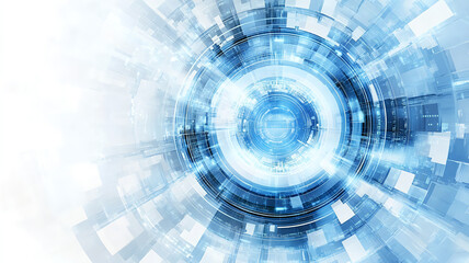 Fototapeta premium Futuristic design of technological blue halo, digital and abstract visual art