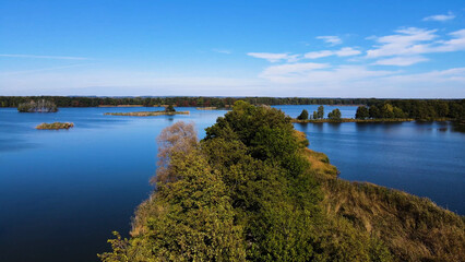 Fototapeta premium trees in water view from above lake