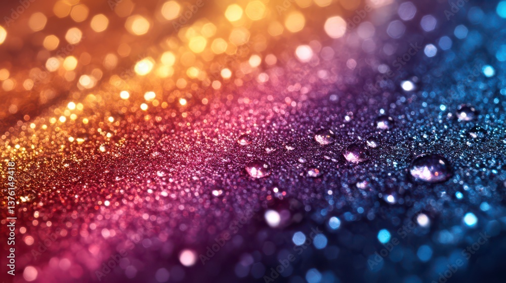 Poster abstract dewdrops with soft golden light transition on textured background
