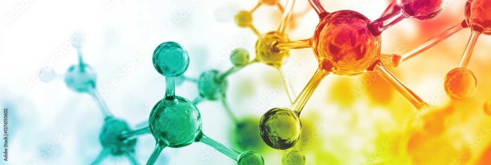 Poster vibrant molecular structure display with scientific and academic implication