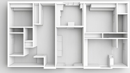 Architectural floor plan design residential space 3d visualization modern interior top-down view innovative layout concept for home planning