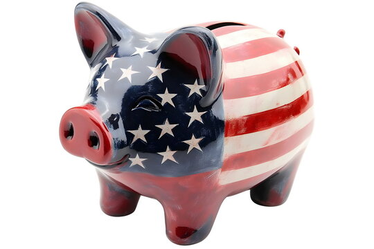 Decorative Piggy Bank American Flag Savings Money Cute Unique